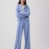 Vintagesoft Terry joggingbroek met wijde pijpen