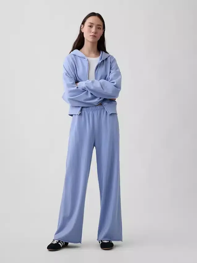 Vintagesoft Terry joggingbroek met wijde pijpen