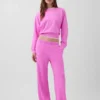 Vintagesoft Terry joggingbroek met wijde pijpen