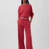 Vintagesoft Terry joggingbroek met wijde pijpen