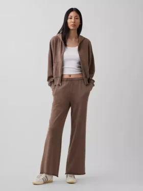 Vintagesoft Terry joggingbroek met wijde pijpen