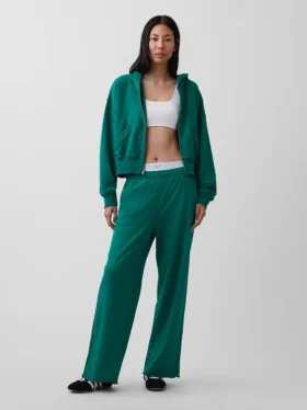 Vintagesoft Terry joggingbroek met wijde pijpen