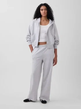 Vintagesoft Terry joggingbroek met wijde pijpen