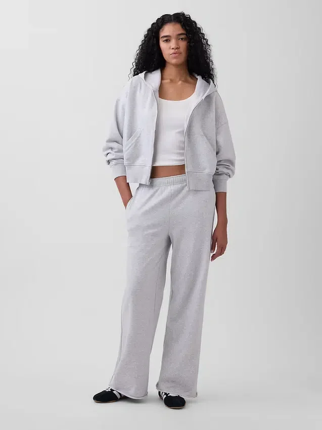Vintagesoft Terry joggingbroek met wijde pijpen