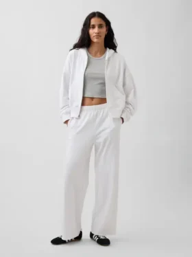 Vintagesoft Terry joggingbroek met wijde pijpen