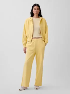 Vintagesoft Terry joggingbroek met wijde pijpen
