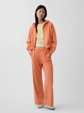 Vintagesoft Terry joggingbroek met wijde pijpen