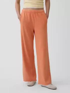 Vintagesoft Terry joggingbroek met wijde pijpen