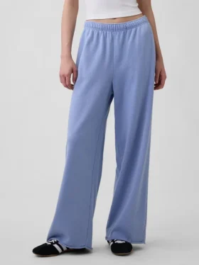 Vintagesoft Terry joggingbroek met wijde pijpen