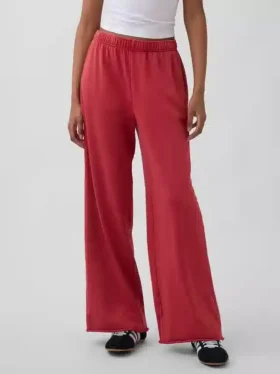 Vintagesoft Terry joggingbroek met wijde pijpen