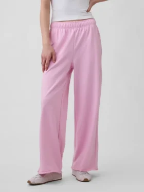 Vintagesoft Terry joggingbroek met wijde pijpen