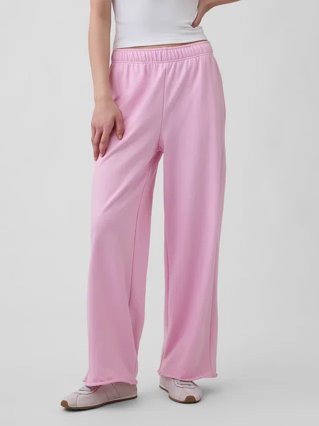 Vintagesoft Terry joggingbroek met wijde pijpen