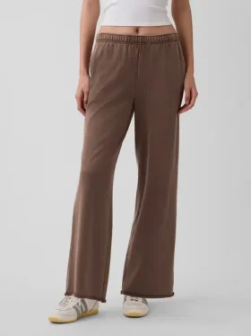 Vintagesoft Terry joggingbroek met wijde pijpen
