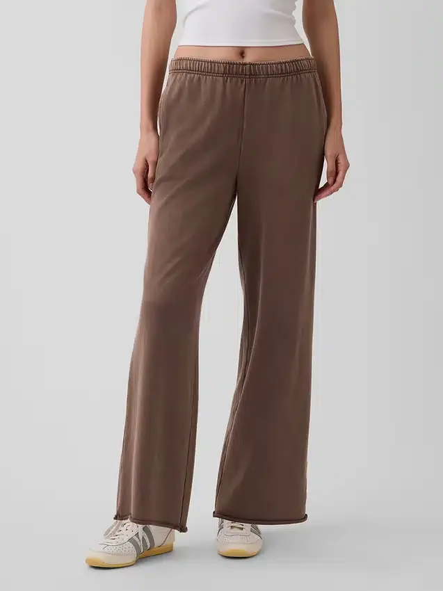 Vintagesoft Terry joggingbroek met wijde pijpen