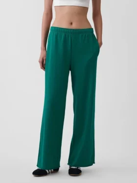 Vintagesoft Terry joggingbroek met wijde pijpen