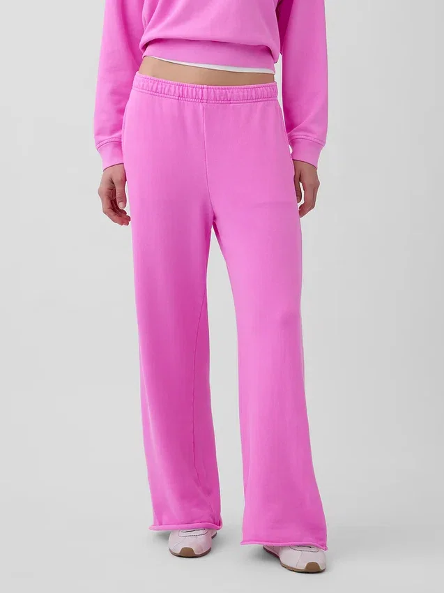 Vintagesoft Terry joggingbroek met wijde pijpen