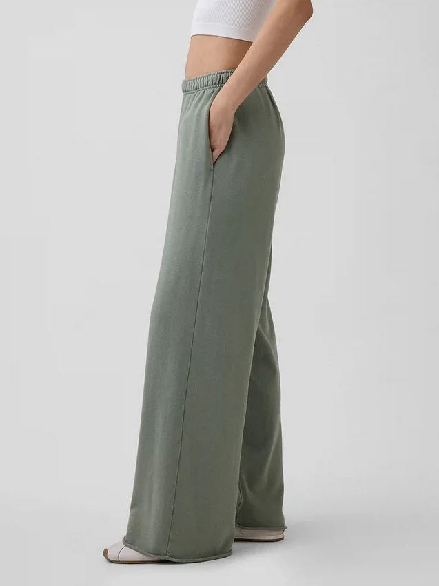 Vintagesoft Terry joggingbroek met wijde pijpen