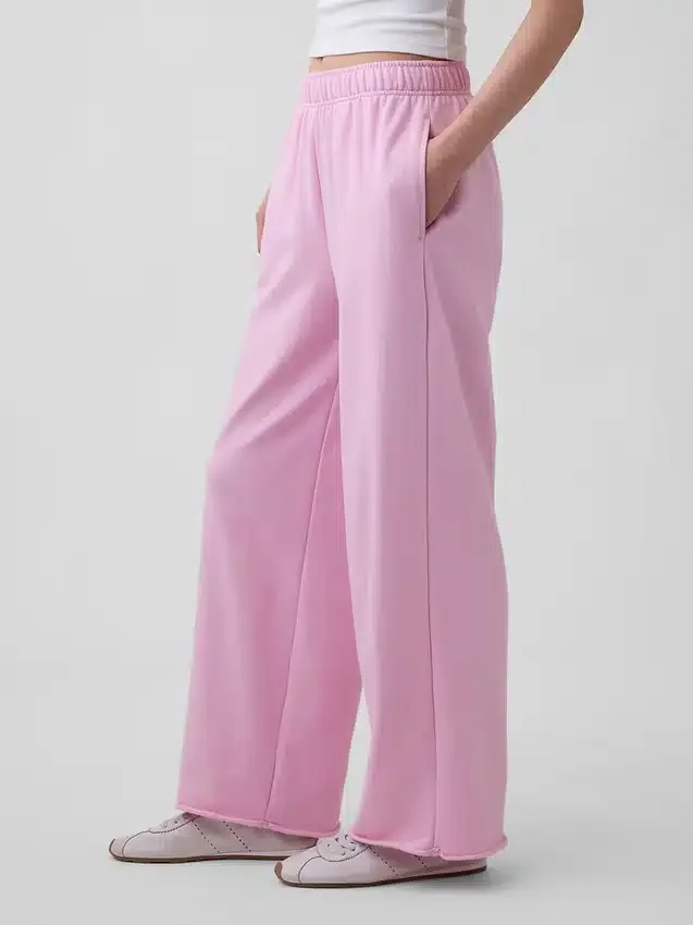 Vintagesoft Terry joggingbroek met wijde pijpen