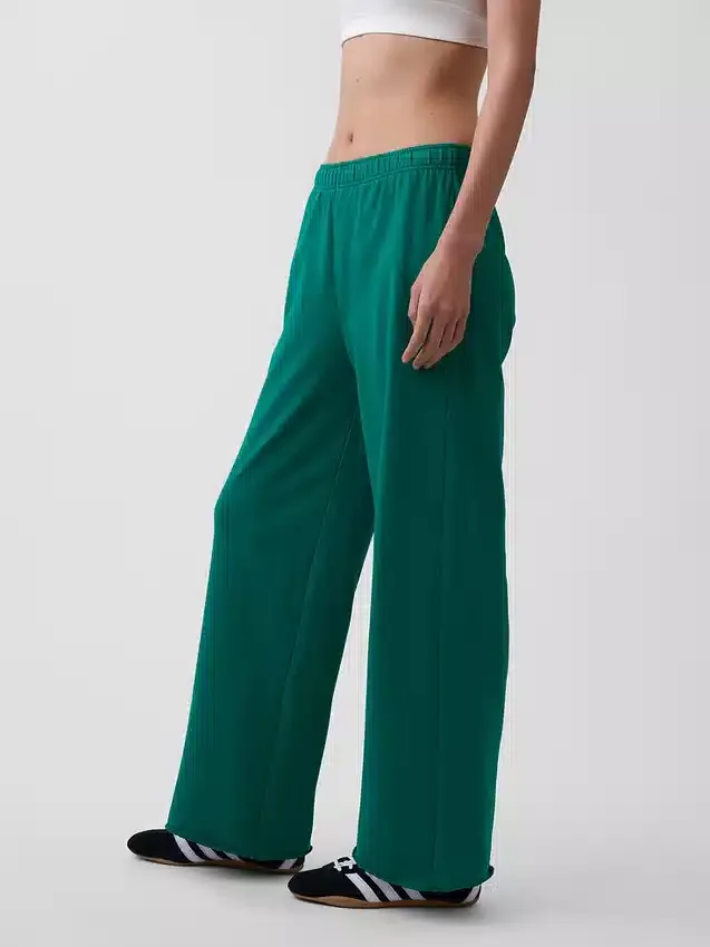 Vintagesoft Terry joggingbroek met wijde pijpen