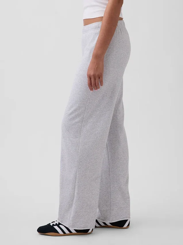 Vintagesoft Terry joggingbroek met wijde pijpen