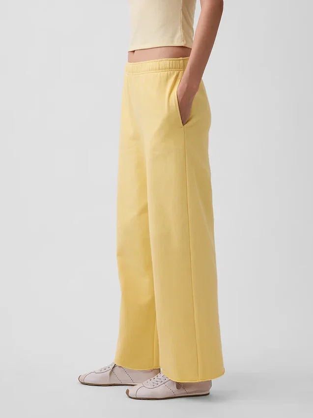 Vintagesoft Terry joggingbroek met wijde pijpen