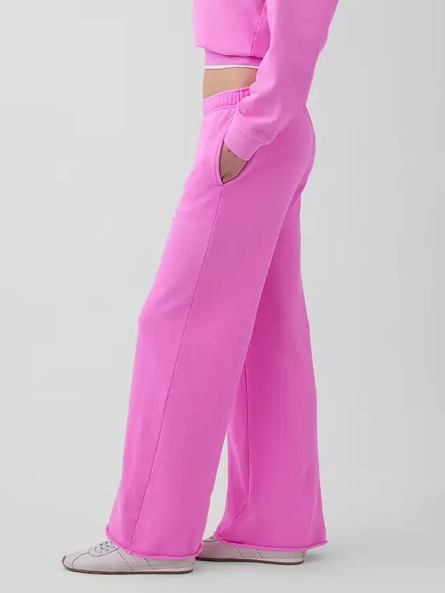 Vintagesoft Terry joggingbroek met wijde pijpen