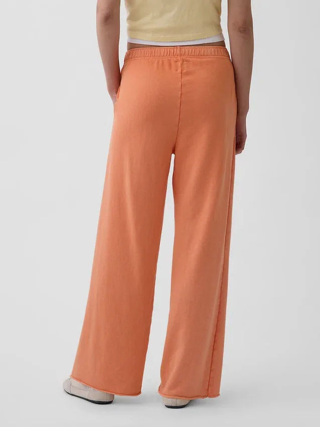 Vintagesoft Terry joggingbroek met wijde pijpen