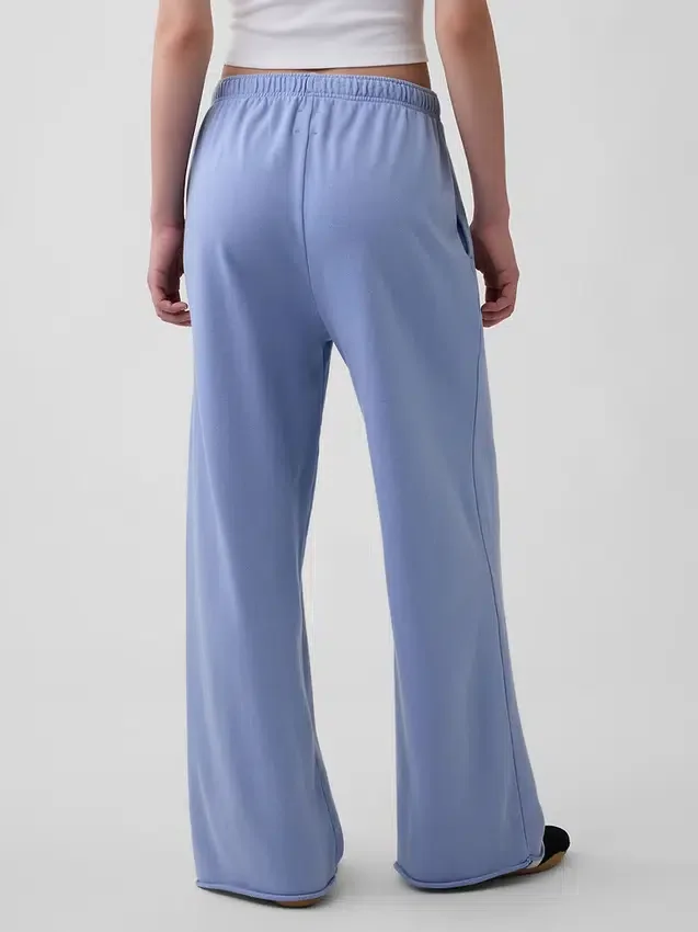 Vintagesoft Terry joggingbroek met wijde pijpen