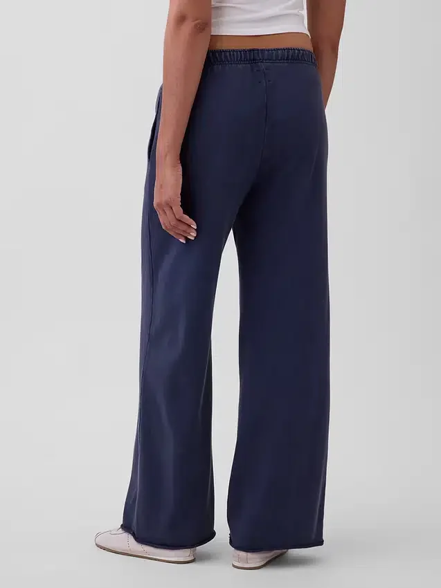 Vintagesoft Terry joggingbroek met wijde pijpen
