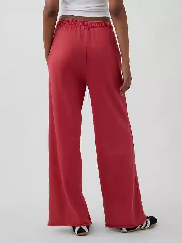 Vintagesoft Terry joggingbroek met wijde pijpen