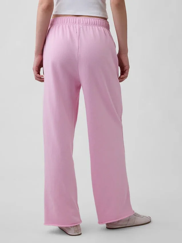 Vintagesoft Terry joggingbroek met wijde pijpen