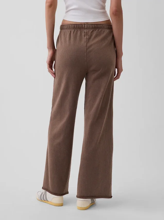 Vintagesoft Terry joggingbroek met wijde pijpen