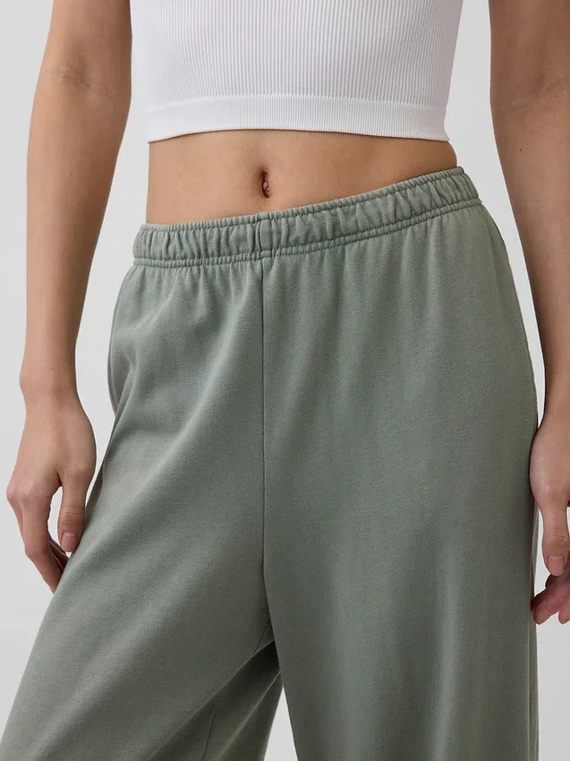 Vintagesoft Terry joggingbroek met wijde pijpen
