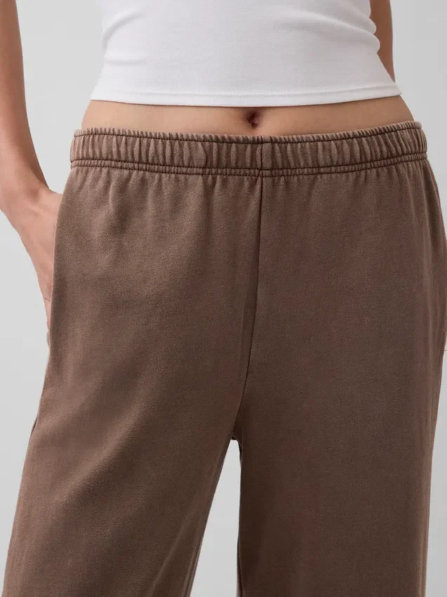 Vintagesoft Terry joggingbroek met wijde pijpen