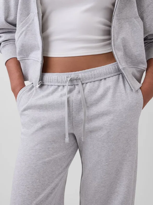 Vintagesoft Terry joggingbroek met wijde pijpen