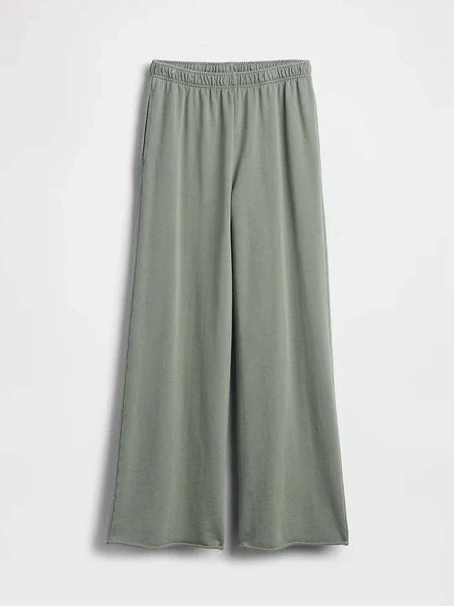 Vintagesoft Terry joggingbroek met wijde pijpen