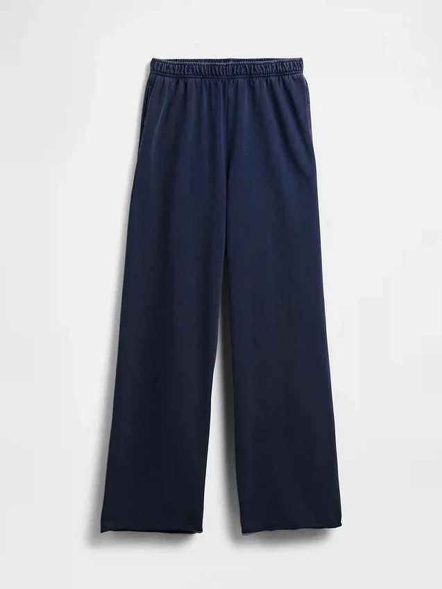 Vintagesoft Terry joggingbroek met wijde pijpen