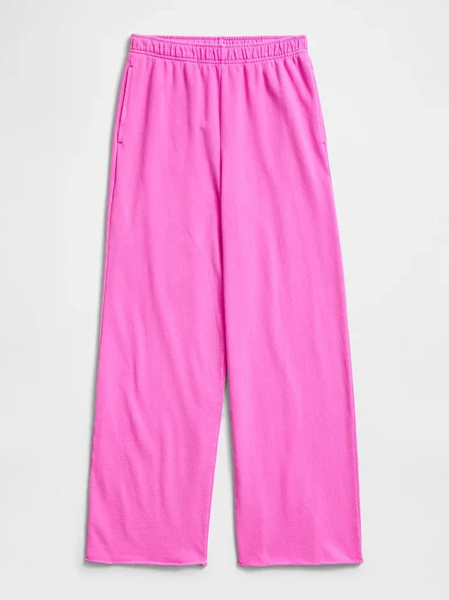 Vintagesoft Terry joggingbroek met wijde pijpen