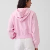 Vintagesoft Terry oversized hoodie met rits en schuine pas