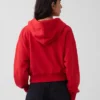 Vintagesoft Terry oversized hoodie met rits en schuine pas