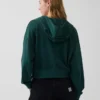 Vintagesoft Terry oversized hoodie met rits en schuine pas