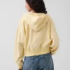 Vintagesoft Terry oversized hoodie met rits en schuine pas