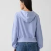 Vintagesoft Terry oversized hoodie met rits en schuine pas