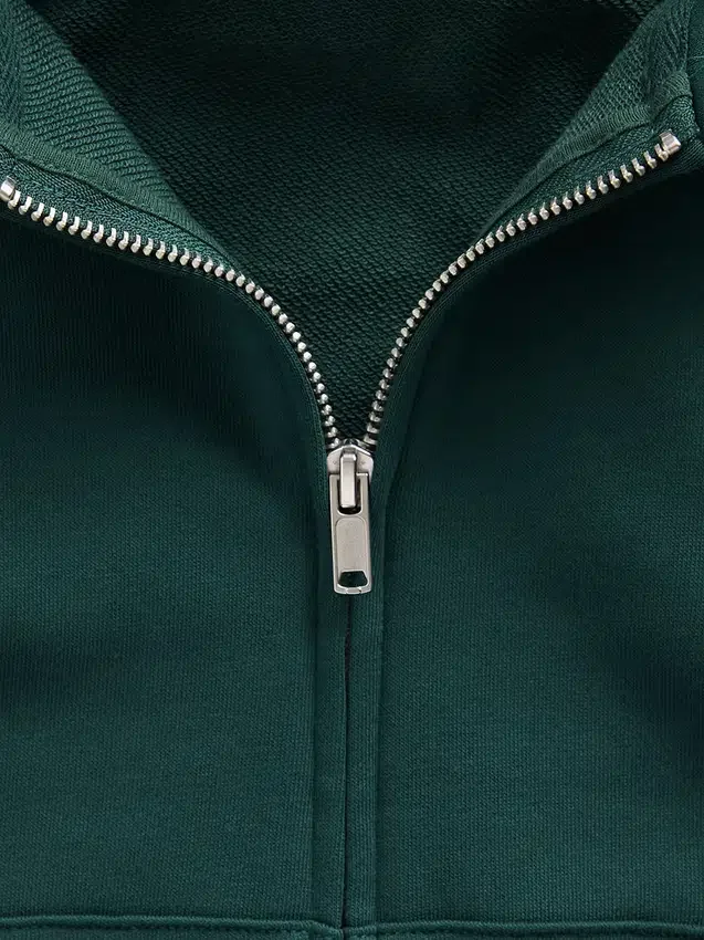 Vintagesoft Terry oversized hoodie met rits en schuine pas