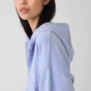 Vintagesoft Terry oversized hoodie met rits en schuine pas