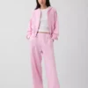 Vintagesoft Terry oversized hoodie met rits en schuine pas
