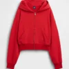 Vintagesoft Terry oversized hoodie met rits en schuine pas