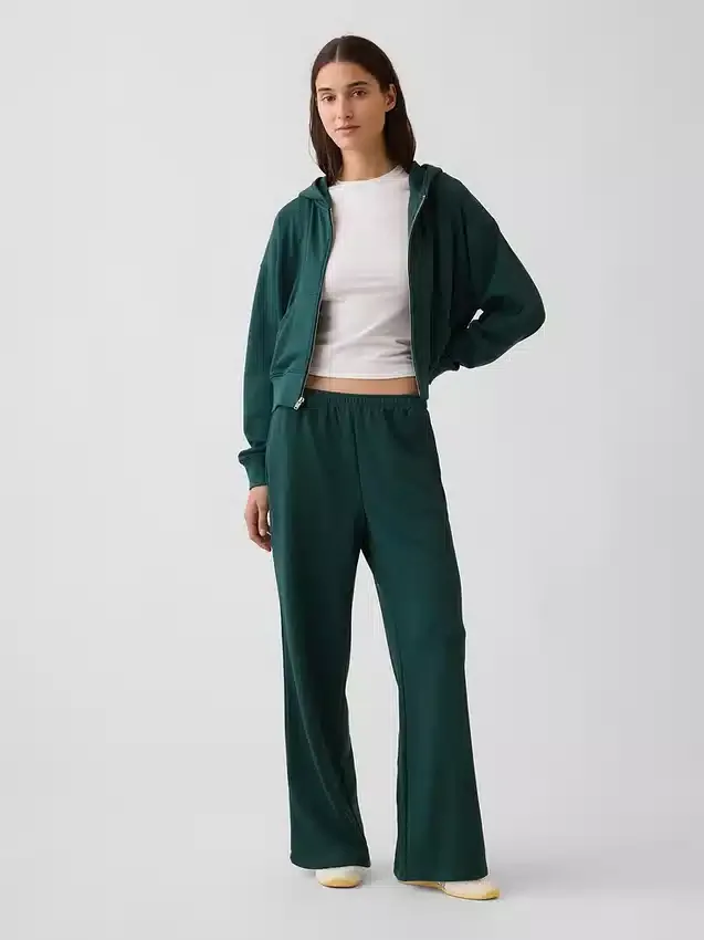 Loszittende joggingbroek met middelhoge taille van Vintagesoft-frottee