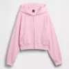 Vintagesoft Terry oversized hoodie met rits en schuine pas