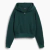 Vintagesoft Terry oversized hoodie met rits en schuine pas